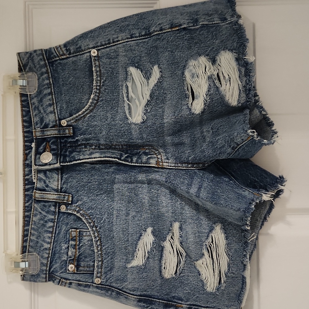 Garage Blue Distressed Jean Shorts